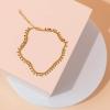 imagePAVOI 14K Gold Plated Charm Link Chain Anklets for Women  Dainty Cubic Zirconia Boho Dot Evil Eye Star Station Solitaire Pearl Beaded Festival Adjustable Gold AnkletsStar
