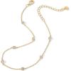 imagePAVOI 14K Gold Plated Charm Link Chain Anklets for Women  Dainty Cubic Zirconia Boho Dot Evil Eye Star Station Solitaire Pearl Beaded Festival Adjustable Gold AnkletsStation