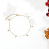 imagePAVOI 14K Gold Plated Charm Link Chain Anklets for Women  Dainty Cubic Zirconia Boho Dot Evil Eye Star Station Solitaire Pearl Beaded Festival Adjustable Gold AnkletsDot
