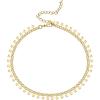imagePAVOI 14K Gold Plated Charm Link Chain Anklets for Women  Dainty Cubic Zirconia Boho Dot Evil Eye Star Station Solitaire Pearl Beaded Festival Adjustable Gold AnkletsStar