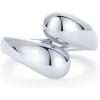 imagePAVOI 14K Gold Plated Chunky Open Twist Stackable Rings for Women  Bold Crossover Statement Ring BandWhite Gold