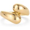 imagePAVOI 14K Gold Plated Chunky Open Twist Stackable Rings for Women  Bold Crossover Statement Ring BandYellow Gold