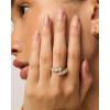 imagePAVOI 14K Gold Plated Cubic Zirconia Crossover Chunky Eternity Ring for Women  Open Twist Stackable Bands  CZ Statement RingsWhite Gold