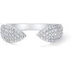 imagePAVOI 14K Gold Plated Cuff Statement Ring for Women  Cubic Zirconia Eternity Bands  Open Stackable Rings for WomenWhite Gold