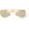 imagePAVOI 14K Gold Plated Cuff Statement Ring for Women  Cubic Zirconia Eternity Bands  Open Stackable Rings for WomenYellow Gold