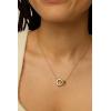 imagePAVOI 14K Gold Plated Dainty Interlock Pendant Necklace for Women  Circle Link Pendant NecklacesYellow Gold