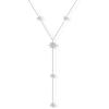 imagePAVOI 14K Gold Plated Drop Lariat Chain for Women  Gold Cubic Zirconia Long Necklace  Station Star Layered Beaded Y NecklaceWhite Gold