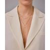 imagePAVOI 14K Gold Plated Drop Lariat Chain for Women  Gold Cubic Zirconia Long Necklace  Station Star Layered Beaded Y NecklaceYellow Gold