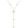imagePAVOI 14K Gold Plated Drop Lariat Chain for Women  Gold Cubic Zirconia Long Necklace  Station Star Layered Beaded Y NecklaceYellow Gold
