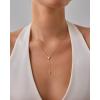 imagePAVOI 14K Gold Plated Drop Lariat Chain for Women  Gold Cubic Zirconia Long Necklace  Station Star Layered Beaded Y NecklaceYellow Gold