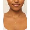 imagePAVOI 14K Gold Plated Drop Lariat Chain for Women  Gold Cubic Zirconia Long Necklace  Station Star Layered Beaded Y NecklaceYellow Gold
