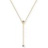 imagePAVOI 14K Gold Plated Drop Lariat Chain for Women  Gold Cubic Zirconia Long Necklace  Station Star Layered Beaded Y NecklaceYellow Gold