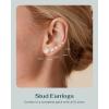 imagePAVOI 14K Gold Plated Five Pairs Stainless Steel Stud Earrings Set for Women  Hypoallergenic 5 Earrings Pack  Premium Cubic Zirconia StudsYellow Gold