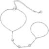 imagePAVOI 14K Gold Plated Freshwater Pearl Gold Hand Chain Bracelet for Women  Trendy Ring Bracelet Hand Chain Body JewelryWhite Gold