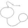 imagePAVOI 14K Gold Plated Freshwater Pearl Gold Hand Chain Bracelet for Women  Trendy Ring Bracelet Hand Chain Body JewelryWhite Gold