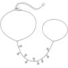 imagePAVOI 14K Gold Plated Freshwater Pearl Gold Hand Chain Bracelet for Women  Trendy Ring Bracelet Hand Chain Body JewelryWhite Gold
