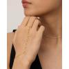 imagePAVOI 14K Gold Plated Freshwater Pearl Gold Hand Chain Bracelet for Women  Trendy Ring Bracelet Hand Chain Body JewelryYellow Gold