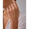 imagePAVOI 14K Gold Plated Freshwater Pearl Gold Hand Chain Bracelet for Women  Trendy Ring Bracelet Hand Chain Body JewelryYellow Gold