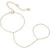 imagePAVOI 14K Gold Plated Freshwater Pearl Gold Hand Chain Bracelet for Women  Trendy Ring Bracelet Hand Chain Body JewelryYellow Gold
