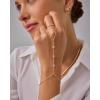 imagePAVOI 14K Gold Plated Freshwater Pearl Gold Hand Chain Bracelet for Women  Trendy Ring Bracelet Hand Chain Body JewelryYellow Gold
