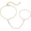 imagePAVOI 14K Gold Plated Freshwater Pearl Gold Hand Chain Bracelet for Women  Trendy Ring Bracelet Hand Chain Body JewelryYellow Gold