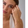 imagePAVOI 14K Gold Plated Freshwater Pearl Gold Hand Chain Bracelet for Women  Trendy Ring Bracelet Hand Chain Body JewelryYellow Gold