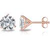 imagePAVOI 14K Gold Plated Sterling Silver Cubic Zirconia Stud Earrings for Women  Simulated Diamond CZ EarringsRose Gold
