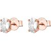 imagePAVOI 14K Gold Plated Sterling Silver Cubic Zirconia Stud Earrings for Women  Simulated Diamond CZ EarringsRose Gold