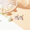 imagePAVOI 14K Gold Plated Sterling Silver Cubic Zirconia Stud Earrings for Women  Simulated Diamond CZ EarringsRose Gold