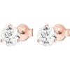 imagePAVOI 14K Gold Plated Sterling Silver Cubic Zirconia Stud Earrings for Women  Simulated Diamond CZ EarringsRose Gold