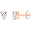 imagePAVOI 14K Gold Plated Sterling Silver Cubic Zirconia Stud Earrings for Women  Simulated Diamond CZ EarringsRose Gold