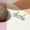 imagePAVOI 14K Gold Plated Sterling Silver Cubic Zirconia Stud Earrings for Women  Simulated Diamond CZ EarringsYellow Gold