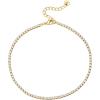 imagePAVOI 14K Gold Plated Tennis Anklets for Women  Tennis Ankle Bracelet for WomenYellow Gold