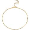 imagePAVOI 14K18K Gold Plated Charm Link Flat Gold Anklets for Women  Beaded Marina Link Mariner Paperclip Snake Chain Jewelry AnkletsMarina