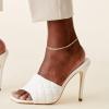 imagePAVOI 14K18K Gold Plated Charm Link Flat Gold Anklets for Women  Beaded Marina Link Mariner Paperclip Snake Chain Jewelry AnkletsMariner