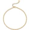 imagePAVOI 14K18K Gold Plated Charm Link Flat Gold Anklets for Women  Beaded Marina Link Mariner Paperclip Snake Chain Jewelry AnkletsMariner