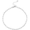 imagePAVOI 14K18K Gold Plated Charm Link Flat Gold Anklets for Women  Beaded Marina Link Mariner Paperclip Snake Chain Jewelry AnkletsPaperclip
