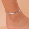imagePAVOI 14K18K Gold Plated Charm Link Flat Gold Anklets for Women  Beaded Marina Link Mariner Paperclip Snake Chain Jewelry AnkletsSnakeL
