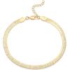imagePAVOI 14K18K Gold Plated Charm Link Flat Gold Anklets for Women  Beaded Marina Link Mariner Paperclip Snake Chain Jewelry AnkletsSnakeL