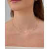 imagePAVOI 14K18K Gold Plated Dainty Pearl Necklaces for Women  Station Beaded Choker Paperclip Chain Gold Pearl Necklace Bridal JewelryWhite Gold