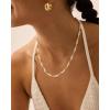 imagePAVOI 14K18K Gold Plated Dainty Pearl Necklaces for Women  Station Beaded Choker Paperclip Chain Gold Pearl Necklace Bridal JewelryWhite Gold