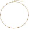imagePAVOI 14K18K Gold Plated Dainty Pearl Necklaces for Women  Station Beaded Choker Paperclip Chain Gold Pearl Necklace Bridal JewelryYellow Gold