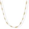 imagePAVOI 14K18K Gold Plated Dainty Pearl Necklaces for Women  Station Beaded Choker Paperclip Chain Gold Pearl Necklace Bridal JewelryYellow Gold