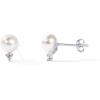 imagePAVOI 18K Gold Plated 925 Sterling Silver Post Cubic Zirconia  AAA Quality Handpicked Freshwater Cultured Stud Button Pearl EarringsWhite Gold