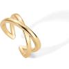 imagePAVOI 18K Gold Plated Adjustable Toe Rings for Women  Trendy CrissCross and Classic Band Toe RingCriss Cross