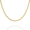 imagePAVOI Italian Solid 925 Sterling Silver 22K Gold Plated Chain Necklaces  Snake Square Box Cable Super Flex Curb Miami Cuban and Rope DiamondCut Herringbone Necklace for Women and Men  MADE IN ITALYYellow Gold