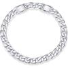 imagePAVOI 14K Gold Plated Chunky Curb Chain Anklet for Women  Lightweight Flat Curb Link Chain AnkletsWhite Gold