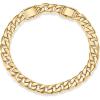 imagePAVOI 14K Gold Plated Chunky Curb Chain Anklet for Women  Lightweight Flat Curb Link Chain AnkletsYellow Gold