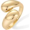 imagePAVOI 14K Gold Plated Chunky Open Twist Stackable Rings for Women  Bold Crossover Statement Ring BandYellow Gold