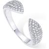 imagePAVOI 14K Gold Plated Cuff Statement Ring for Women  Cubic Zirconia Eternity Bands  Open Stackable Rings for WomenWhite Gold